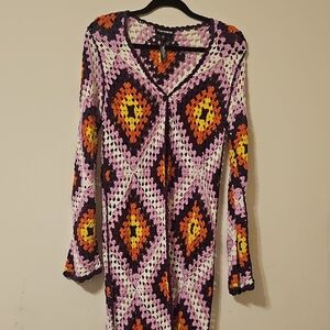 Dolls Kill Horoscopez Multicolor Crochet Dress